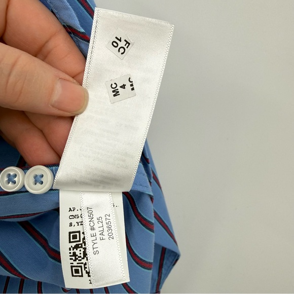 J. Crew Etienne Oversized Shirt in Striped Cotton Poplin Size S - Picture 8 of 9